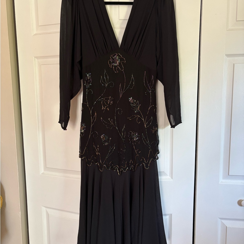 Elegant Black Floral Dress